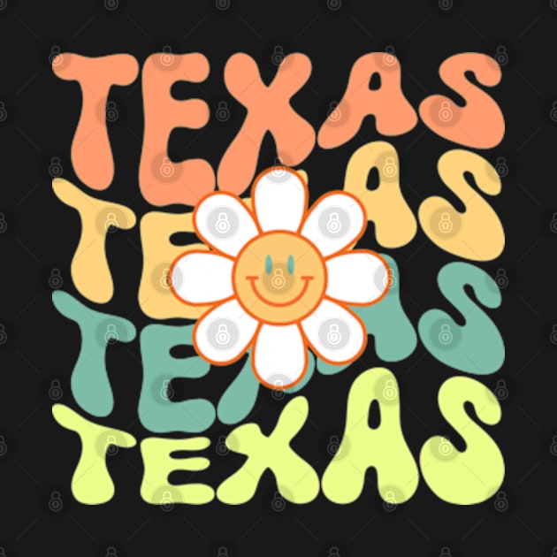 Texas Groovy Daisy Travel Wanderlust State by Lavender Celeste