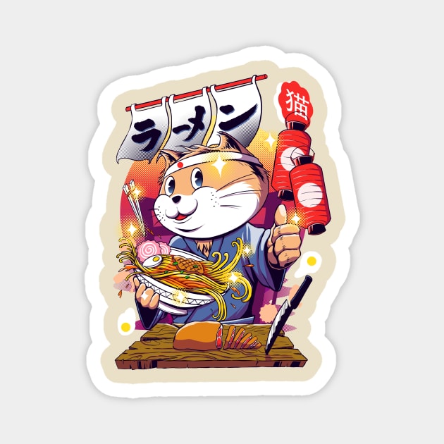 hello ramen cream colors Magnet by iqbalgarint