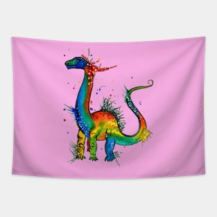 Dinosaur Lovers Colorful Ink and Watercolor Design Tapestry