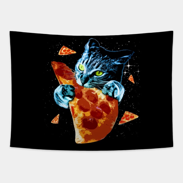 Pizza Cat in Space Tapestry by robotface