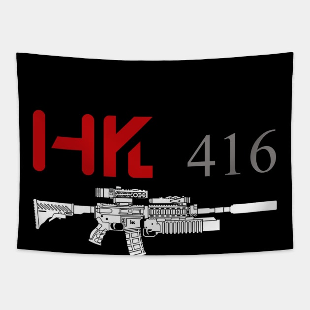 HK 416 Assault Rifle with Grenade Launcher Tapestry by Aim For The Face