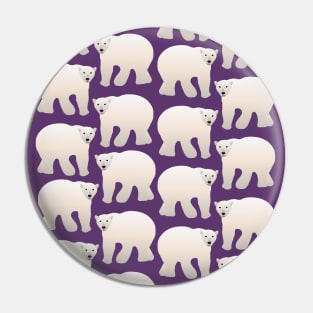 Adorable Polar Bear Pattern (on purple) Pin