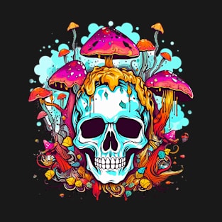 Psychedelic Mushroom Skull T-Shirt