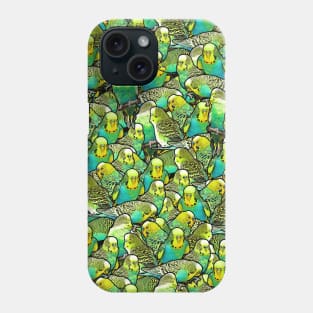 Funny Green and Yellow Exotic Budgie Parrot Bird Pattern Phone Case