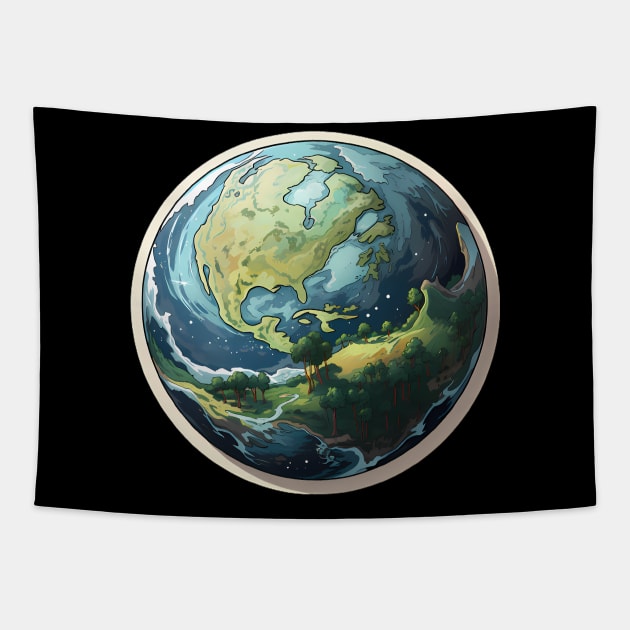 Fantasy Earth Globe Tapestry by Keciu's Shop