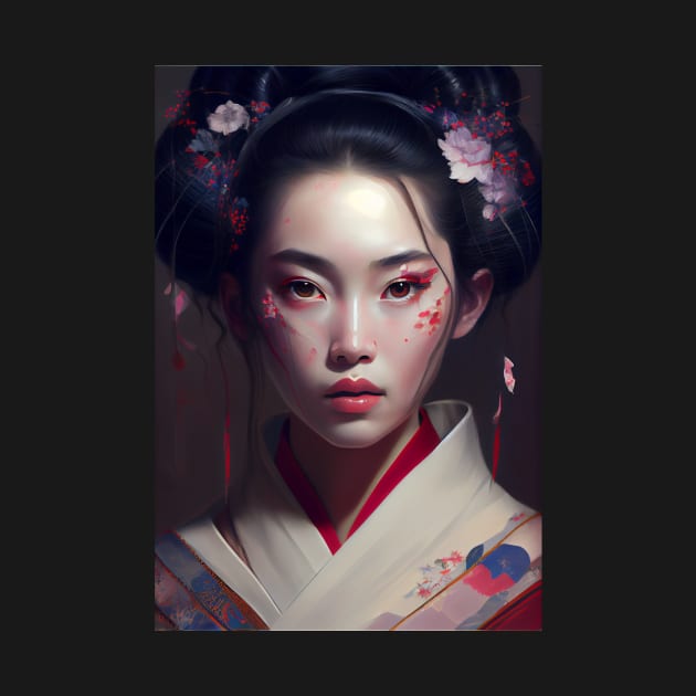 Japanese Geisha In Digital Art. Gift Idea For Japan Fans 5 by PD-Store