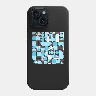 Blue geometric pattern abstract Phone Case