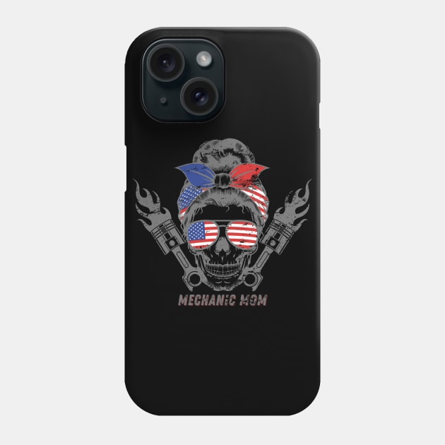 Mechanic Mom USA American Flag Phone Case by Carantined Chao$