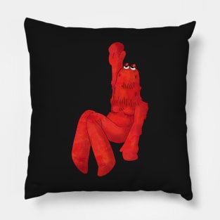 Red Guy Hanging by His Hand Pillow