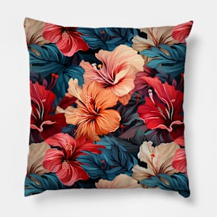 #26 Floral Pattern. Hibiscus Flower Pattern. Pillow