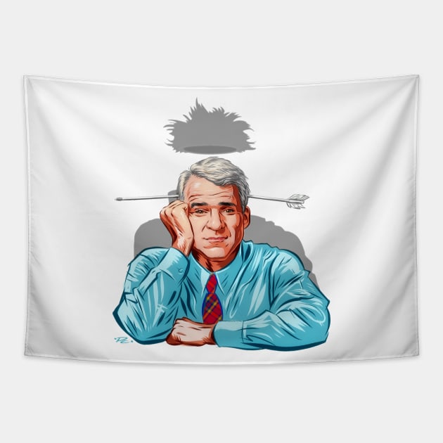 Steve Martin - An illustration by Paul Cemmick Tapestry by PLAYDIGITAL2020