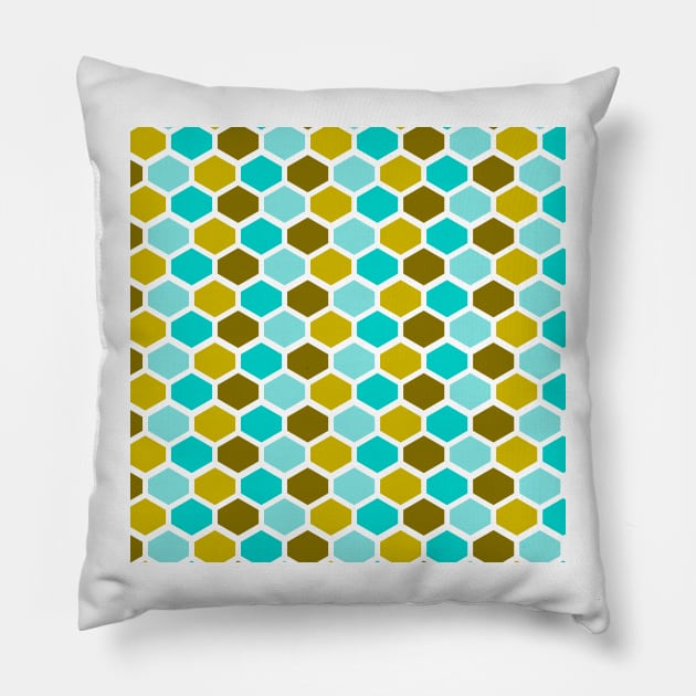 Mid Century Modern Honeycomb Pillow by Makanahele