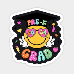Groovy Pre K Graduate Happy Face Graduation 2024 Grad Magnet