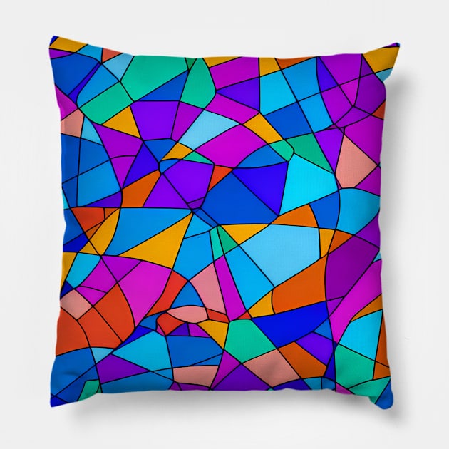 Multicolor Abstract Art - Stained Glass Pillow by Artilize