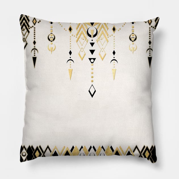 Modern Deco in Black and Cream Pillow by micklyn