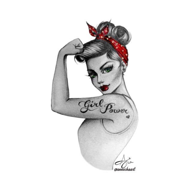 Girl Power by Anne Cha Modern Rosie the Riveter by annechaart