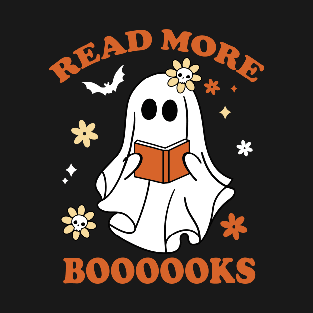 Cute Booooks Ghost Reading Books Funny Teacher Halloween by Wakzs3Arts