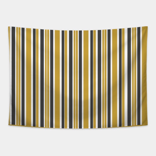 Color Block Stripes Grey and Mustard Yellow Tapestry by tramasdesign