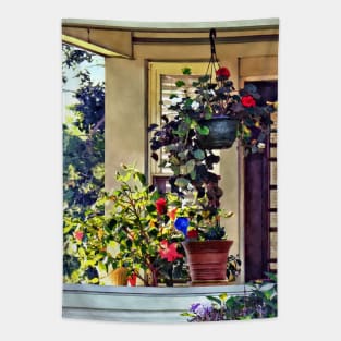 Suburbs - Flowers on Porch Tapestry