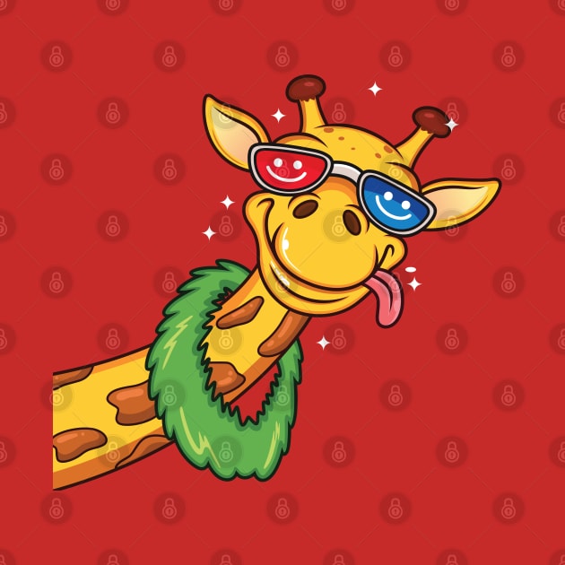 giraffe cartoon glasses tongue by Mako Design 