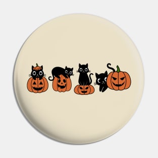 Pumpkins Cute Black Cats Funny Halloween Party Costume Pin