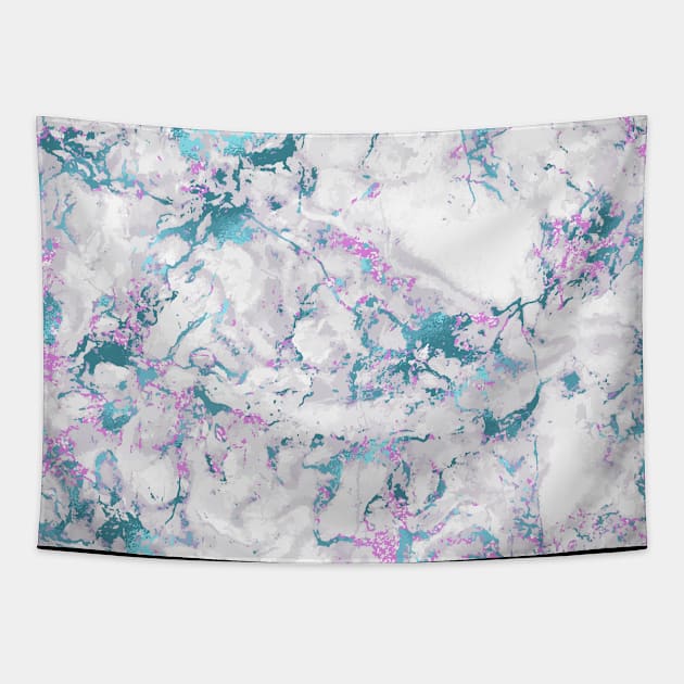 Marble Pattern Aesthetic Purple Blue Teal Tapestry by jodotodesign