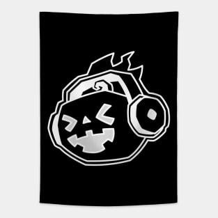 Party Pumpkin - Black and White Tapestry