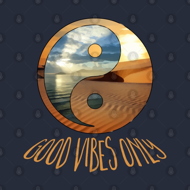 yin yang - good vibes only - beige by EDDArt