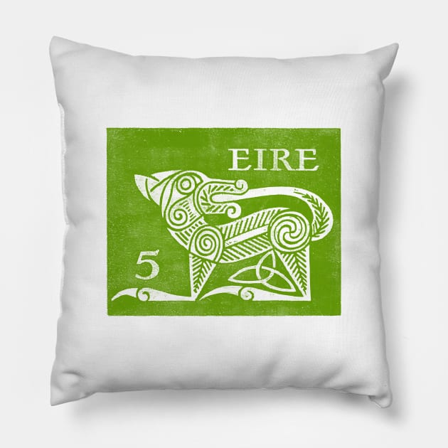 Vintage Eire Postage Stamp Pillow by feck!