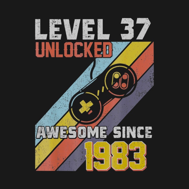 37th Birthday Level 37 Unlocked Born In 1983 Gift by bummersempre66