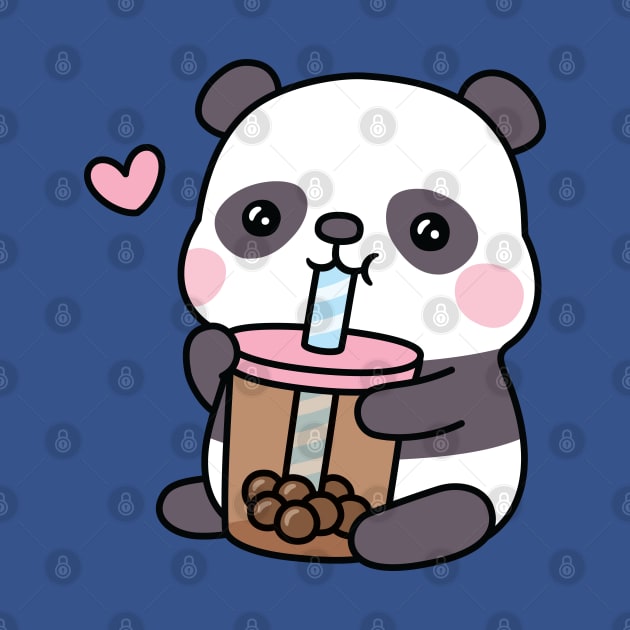 Cute Little Panda Loves Bubble Tea by rustydoodle
