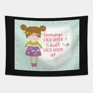 Encourage Each Other Kids Scripture Art Tapestry