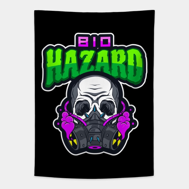 Apocalypse Bio Hazard Skull Tapestry by Shawnsonart