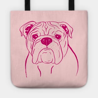 English Bulldog (Pink and Raspberry) Tote