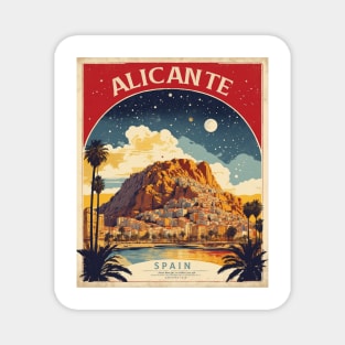 Alicante Starry Night Spain Travel Tourism Retro Vintage Magnet