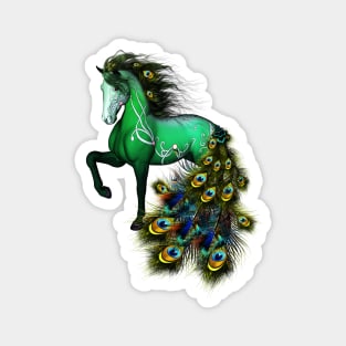 Wonderful fantasy horse with peacock feathers Magnet