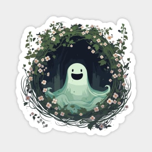 Forest Ghost Spooky Anime Halloween Cherry Blossom Flower Magnet