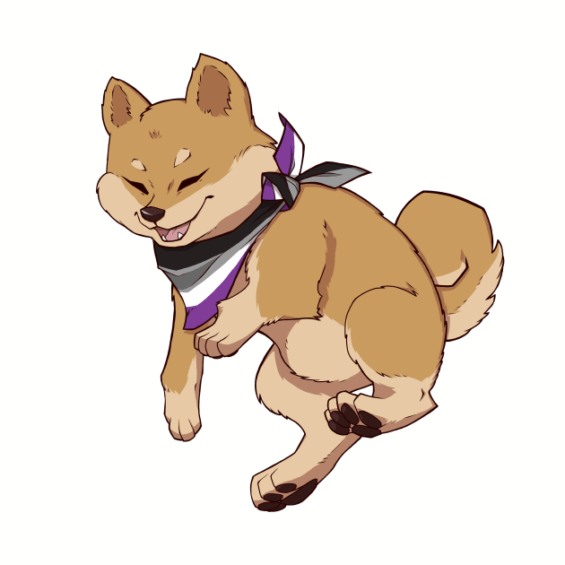 Asexual Pride Shiba Inu by saltuurn