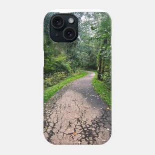 Late September Morning New England Nature Walk - winding path Phone Case