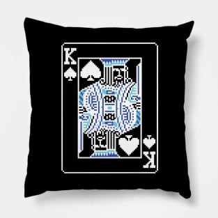 King of Spades Pixel Art Bright Negative Mode Pillow