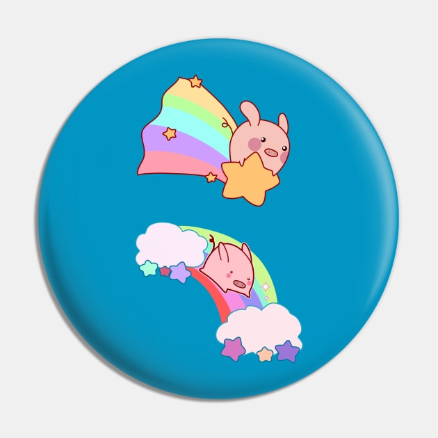 Rainbow Pigs Pin by saradaboru