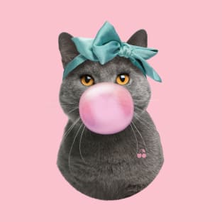 Bubble gum Cat T-Shirt