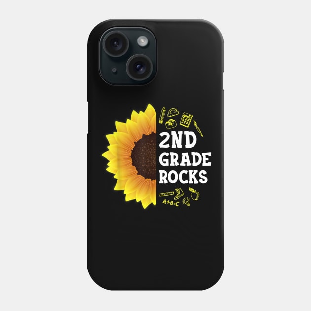 2nd Grade Rocks Sunflower Back To School Boys Girls Gifts Phone Case by FONSbually