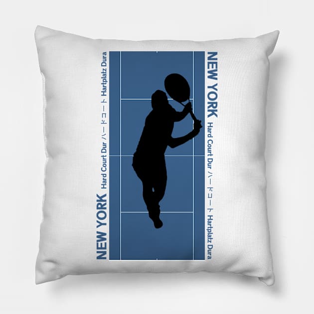 Tennis Backhand Grand Slam New York Pillow by latebirdmerch