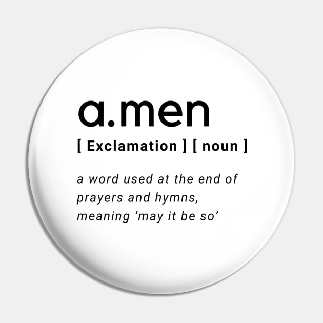 Amen Dictionary Definition Typography - Black text White Background Pin by Mission Bear