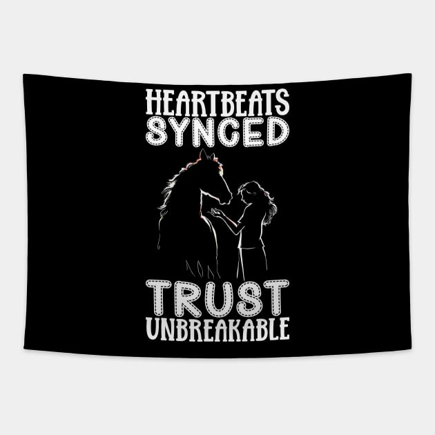 Heartbeat syned - horses Tapestry by Modern Medieval Design