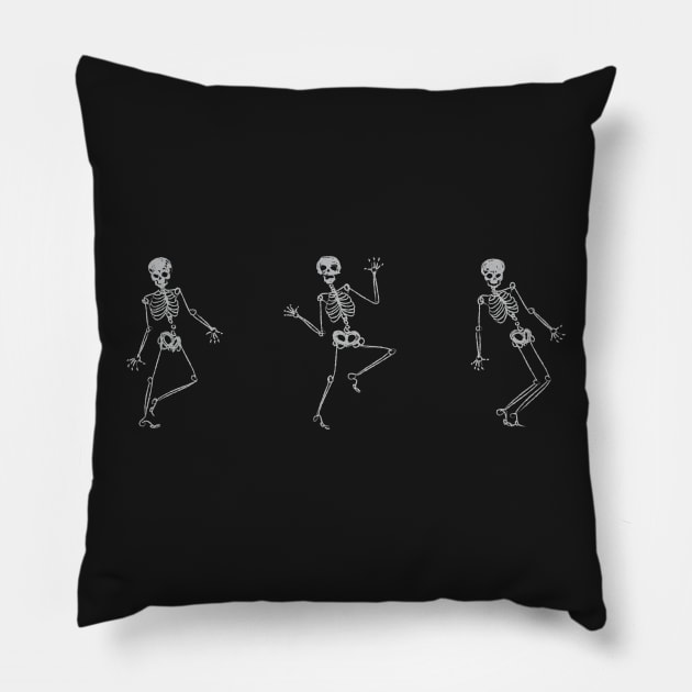 Dancing Skeleton Pillow by lauran