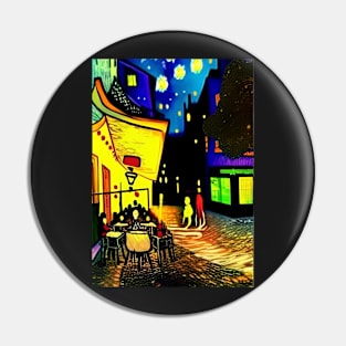 GHOSTS OF ARTIST AT FAVORITE CAFE ON HALLOWEEN Pin