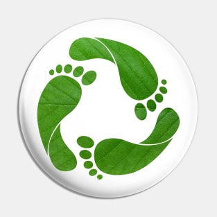 Recycle Green Footprint Pin