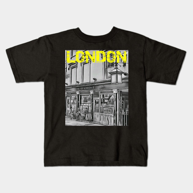 London Grayscale Yellow Logo Street Scene London Kids T Shirt Teepublic